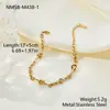 Nimai Transfronterizo Nuevo Acero Inoxidable Perla Dorada Acero de Titanio Pulsera Trenzada de Circonita Set Estilo Lujo Ligero de Nicho Joyería al por Mayor