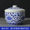 Jingdezhen 10kg 20kg 30kg 25kg Tarro de Arroz de Cerámica Azul y Blanco Grande Tarro de Manteca de Cerdo Fabricante Tarro de Fermentación de Vino de Arroz Glutinoso