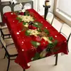 Toalha de Mesa Decorativa para Cena de Árvore de Natal Venda Quente Transfronteiriça Papai Noel Floco de Neve Boneco de Neve Impermeável Capa para Mesa de Jantar