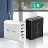Cargador USB Multi-Puerto + PD, Regulaciones Europeas, Americanas y Británicas, Cabezal de Carga de Viaje Multifunción, Adaptador para Phablet, Suministro Transfronterizo
