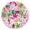 55 adesivos de grafite de planta de maconha rosa adesivos decorativos para scooter caderno DIY fabricantes de adesivos transfronteiriços atacado