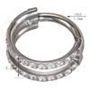 Guanzhiniu F136/G23 Anillo de Nariz de Titanio Pendientes Anillo de Septum Anillo Cerrado de Doble Capa de Circonia Europeo y Americano Piercing
