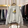 Sudadera chic de diseño coreano, holgada y casual, con estampado de letras, forro polar y grosor aumentado para mujer, top redondo que rejuvenece para otoño e invierno