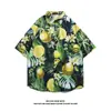 Camisa de Playa para Vacaciones en la Costa de Sanya para Hombre de Manga Corta Estampada Top de Secado Rápido Estilo del Sudeste Asiático Moderno
