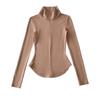 Camiseta Sexy de Solapa de Manga Larga Ajustada Elástica Estilo Europeo y Americano para Mujer, Atuendo de Chica Caliente de Puro Deseo, Capa Interior Ceñida a la Cintura, Camiseta Base para Otoño e Invierno
