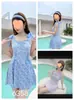 Traje de Baño de Una Pieza y Dos Piezas para Mujer Tallas Plus para Aguas Termales, Parte Inferior de Bikini de Cintura Alta que Cubre el Vientre, Bikini para Estudiantes