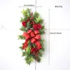 Decoração suspensa de Natal nórdica transfronteiriça nova. Decoração de porta com laço para pendurar em corrimãos de escada festivos e arranjo de cena doméstica