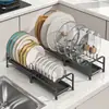 Estante de almacenamiento para cocina, escurridor, escurreplatos de una sola capa para fregadero, estante para cuencos y platos de encimera, escurreplatos, escurreplatos sobre el fregadero