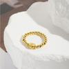 Anillo elástico hecho a mano con cuentas de cobre de 3 m de oro, resistente a la decoloración, diseño de nicho, corona, estrella, ojo, para mujer.