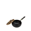 Wok Tradicional de Barriga Grande Zhangqiu Wok de Hierro Antiadherente para Cocina Casera y Estofado Wok Pequeño de Hierro Forjado a Mano Olla para Estofado 24 cm