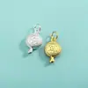 Accesorio de plata pura S990, colgante redondo hueco ligero con carácter "Fu", amuleto de salud y felicidad, colgante DIY para pulsera o brazalete