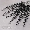 Buquê de flores artificiais transfronteiriço, ramo único de eucalipto preto 38cm, planta verde artificial Amazon, ornamento de decoração de interiores atacado
