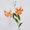 Flor de Simulação Haste Única 2 Flores Lírio Pendente Flor de Seda Flor Artificial Decoração para Casa Sala de Estar Fotografia de Casamento Decoração Suave