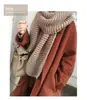 Estilo K de la Nueva Bufanda Gruesa de Lana Hecha a Mano para Mujer en Invierno, Bufanda de Punto de Color Sólido Engrosada de Gama Alta para Pareja Estudiante