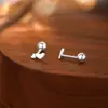 Aretes de Tornillo Elegantes con Forma de Corazón S999 de Plata Pura para Mujer, Suaves y Dulces, Creativos y Versátiles, Aretes de Moda de Nicho, Al por Mayor