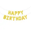 Balões de Filme de Alumínio Decoração Conjunto de Letras Americanas Imitação Feliz Aniversário Versão Slim Decoração de Balão de Folha de Alumínio Suprimentos para Decoração Atacado