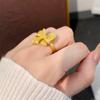 Tienda Dorada Mismo Estilo Oro Arena Diamante Lazo Anillo de Alta Gama Anillo Ajustable Accesorios de Joyería DIY Regalo 520