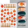 Pegatinas Transfronterizas para Uñas Hoja de Arce Japonesa Rojo-Marrón Retro Hojas Caídas Bellota Líneas Onduladas Adhesivo Posterior Pegatinas para Uñas