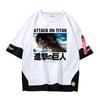 Camiseta de animación de El Ataque del Gigante que rodea a la pareja masculina y femenina del estudiante Mikasa Long Allen, camiseta falsa de dos piezas de manga corta