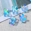 Cuentas de Acrílico Transparente con Chapado de Color de 6 mm con Agujero Grande Letras Inglesas Cuentas Sueltas para Accesorios de Joyería DIY Pulsera Collar