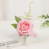 Ojal para Novio de Boda Estilo Occidental, Flores Artificiales de Rosas Multicolor, Flor de Muñeca para Novia, Accesorios de Flor de Solapa para Hombres en Cena de Fiesta de Cóctel