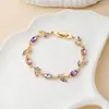 Bestseller transfronterizo: Pulsera estilo europeo y americano de hojas y pétalos, pulsera de alta gama a la moda con mezcla de colores de hojas y tulipanes en stock