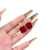 Pendientes Rojos de Plaza Roja de Año Nuevo para Mujer, Pendientes de Diseño Nicho, Nuevo Estilo Popular 2026, Tendencia de Pendientes Simples de Alta Gama