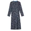 Vestido Largo de Manga Larga de Alta Calidad, Cómodo, Rejuvenecedor, Tallas Grandes, Favorecedor de la Figura para Mamás de Mediana Edad, Nuevo Vestido Floral Elegante