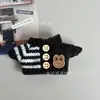Ropa de bebé con botones de punto 17 cm primera, segunda y tercera generación Labubu accesorios para fiesta de sentarse, muñeco de peluche de perro