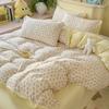 Classe um Quatro Estações Camada Dupla Quatro Peças Jacquard Xiaozhu Três Peças Dormitório Estudantil Ins Roupa de Cama Floral Fresca
