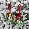Guirlanda Sino Laço Aveludado Decorações de Natal Frutas Vermelhas Decoração de Árvore de Natal Guirlanda de Natal