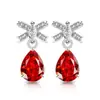 Pendientes de Tachuela de Flor de Hielo de Piedra Preciosa Colorida Más Vendidos en Tiktok con Diamante en Forma de Pera de Alto Quilate Padparadscha Brillante Joyería