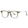 Óculos masculinos estilosos e sofisticados com armação preta retrô, oferecendo um visual de alta qualidade com bloqueio de luz azul e lentes transparentes; também disponíveis com armação TR90 para mulheres, perfeitos para usar sem maquiagem