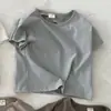 Camiseta de Verano para Niños Estilo Casual Delgado Estilo Ins Versión Coreana Unisex Top de Manga Corta para Bebé Ropa de Manga Corta para Bebés Moderna