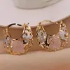 Pendientes Cao Shi Estilo Coreano Rosa del Bosque, Pendientes con Diseño Calado para Mujer, Joyería de Moda Florales Pastorales de Oriente Medio