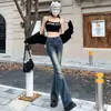 Jeans de campana retro para mujer, nueva colección otoño/invierno 2026, de cintura alta, adelgazantes, estilo callejero americano, pantalones acampanados de moda