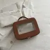 Bolsa de Maquiagem Portátil, Simples e Estilosa com Compartimento Único, Bolsa de Armazenamento de Cosméticos Portátil Multifuncional para Viagem, Bolsa de Higiene Pessoal de Grande Capacidade