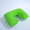 Viagem ao Ar Livre Portátil PVC Aveludado Camping Travesseiro de Avião Travesseiro Inflável Encosto Travesseiro de Sesta Travesseiro Inflável em Forma de U
