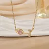Explosiones Transfronterizas de TikTok Collar de Flor de Tulipán Diseño de Nicho Femenino ins Joker Accesorios de Acero de Titanio de Alta Calidad Venta al Por Mayor