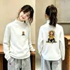 Camiseta Interior de Polar para Niña con Cuello Medio Alto Manga Larga Infantil Bonita Niña Pequeña Elegante Ropa Interior Otoño e Invierno