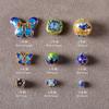 Cuentas redondas de transferencia de oro antiguo cloisonné, cuentas sueltas de seda con gotas de aceite de color esmalte, collar de mano para bricolaje, joyería, cuentas al por mayor