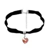 Collares Personalizados Promocionales Europeos y Americanos, Gargantilla de Terciopelo de Moda, Collar con Colgante de Corazón, Al por Mayor