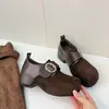 Sapatos Birkenstock Femininos Couro Camurça Interno Aumento de Altura 2026 Outono Novo Estilo Coreano Venda Quente Estampa de Leopardo Velcro Mary Jane Flats