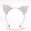 Accesorios para el Cabello Diadema de Encaje con Orejas de Gato para Mujer Moda Diadema Headwear de Presión para el Cabello Mercado Nocturno