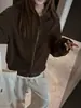 Casaco Cardigan Moletom com Capuz Simples Estilo Coreano Selecionado Cuidadosamente Feminino Outono 2026 Novo Casual Afinando Caimento Relaxado Top