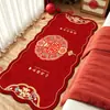 Novo Tapete de Cabeceira para Casamento Chinês Novo Casamento Caractere Vermelho Veludo de Cristal Decoração de Sala de Estar Tapete de Cabeceira para Quarto de Casa