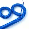 Fio de mola PU azul de 2 condutores e 1,5 mm², superfície brilhante, cabo de cobre puro, padrão nacional, para passar por 7 MM