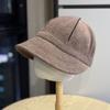 Nuevo Sombrero de Pescador Retro de Color Sólido Versátil Estilo Británico para Mujer, Ala Ancha Otoño e Invierno, Adelgazante, Gorra de Béisbol Cálida de Moda