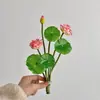 Decoração de Lótus Simulado Lótus Nenúfar Flor Artificial Salão de Buda Decoração Frontal de Buda Flor Casa Mesa de Jantar Armário de TV Aquário Decoração