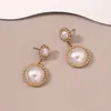 Pendientes de diseño europeo y americano de perlas y diamantes, de alta gama, lujo ligero, modernos, elegantes, casuales, pendientes pendientes pendientes